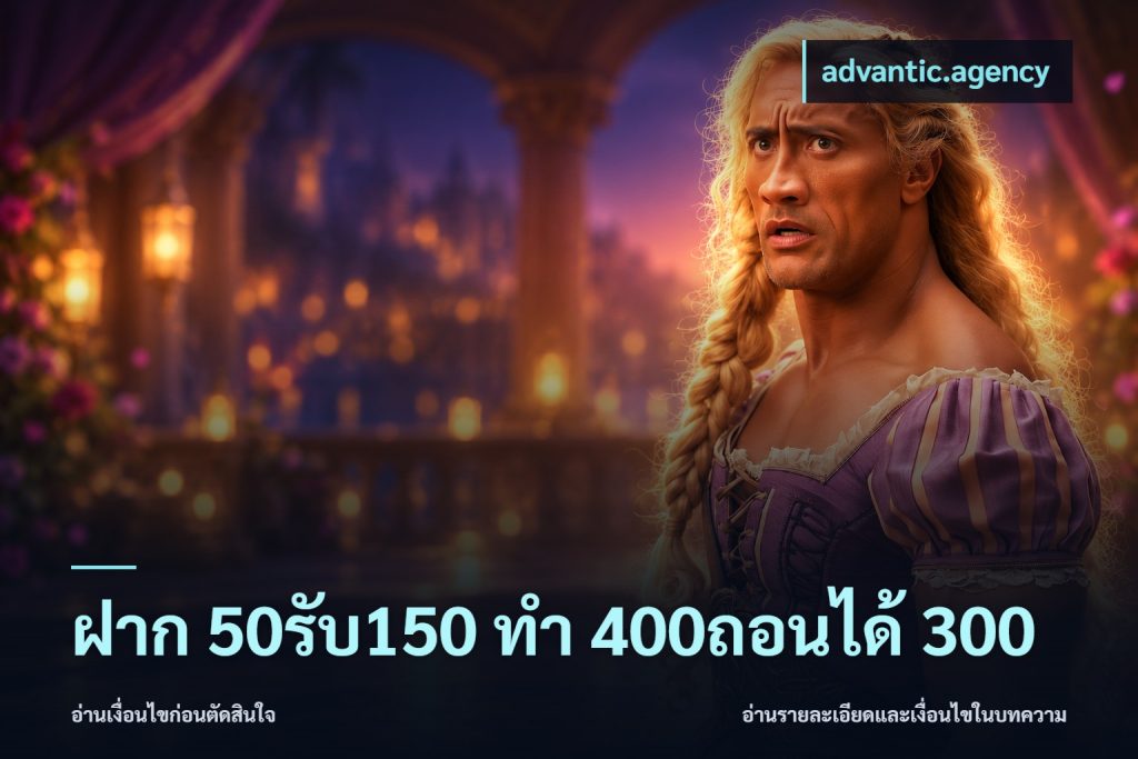 ฝาก 50รับ150 ทํา 400ถอนได้ 300