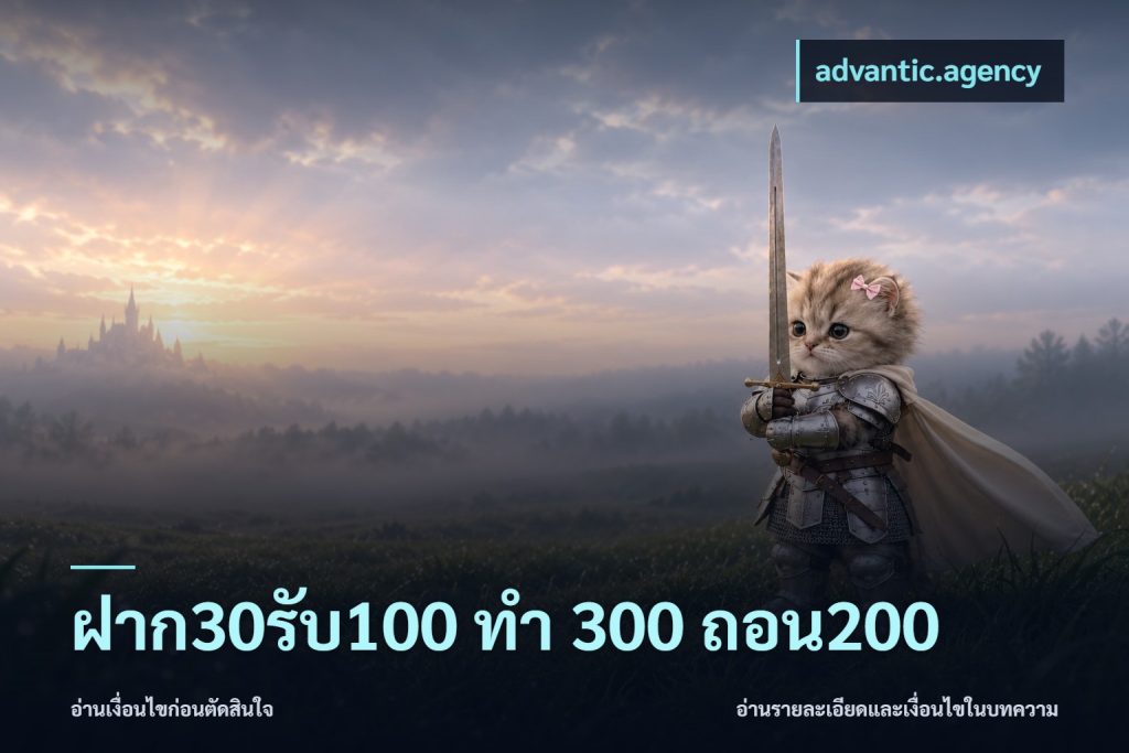 ฝาก30รับ100 ทํา 300 ถอน200
