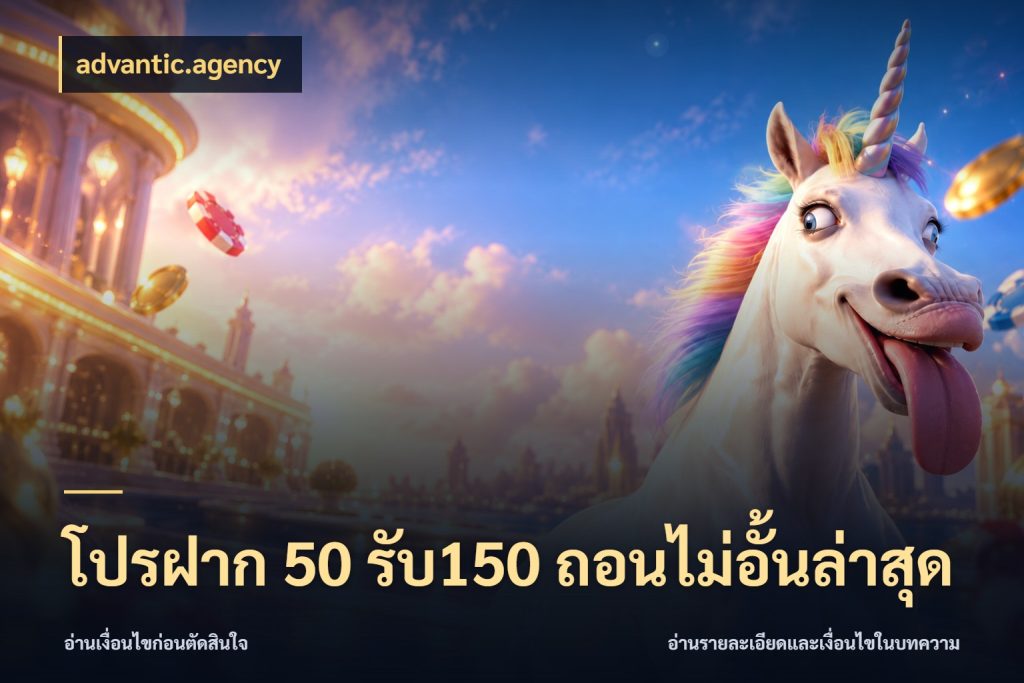 โปรฝาก 50 รับ150 ถอนไม่อั้นล่าสุด จับคู่โบนัสกับสไตล์เกมที่ชอบ ในมุม advantic.agency